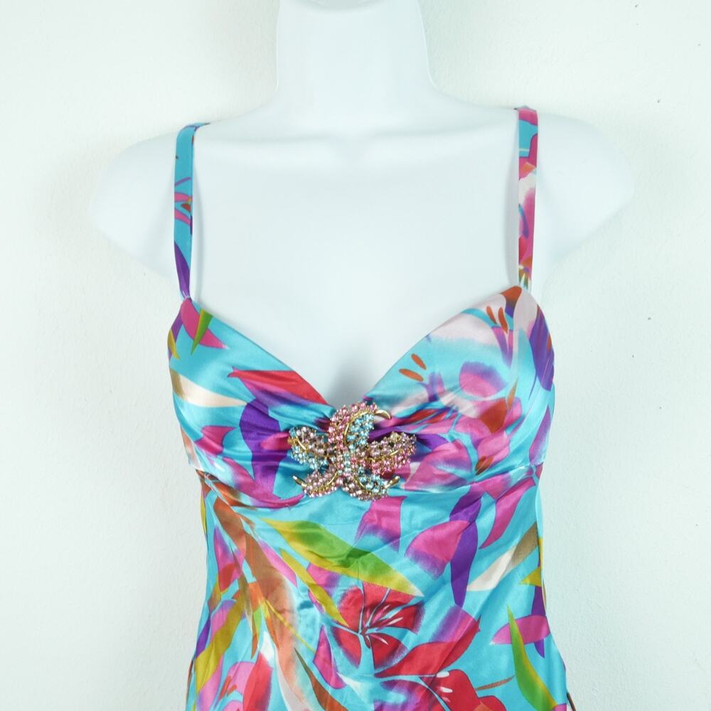 Vintage Cache Size 2 Gown Formal Maxi Dress Silk Y2K Fairy Hoco Glam Baddie Prom - Picture 3 of 13